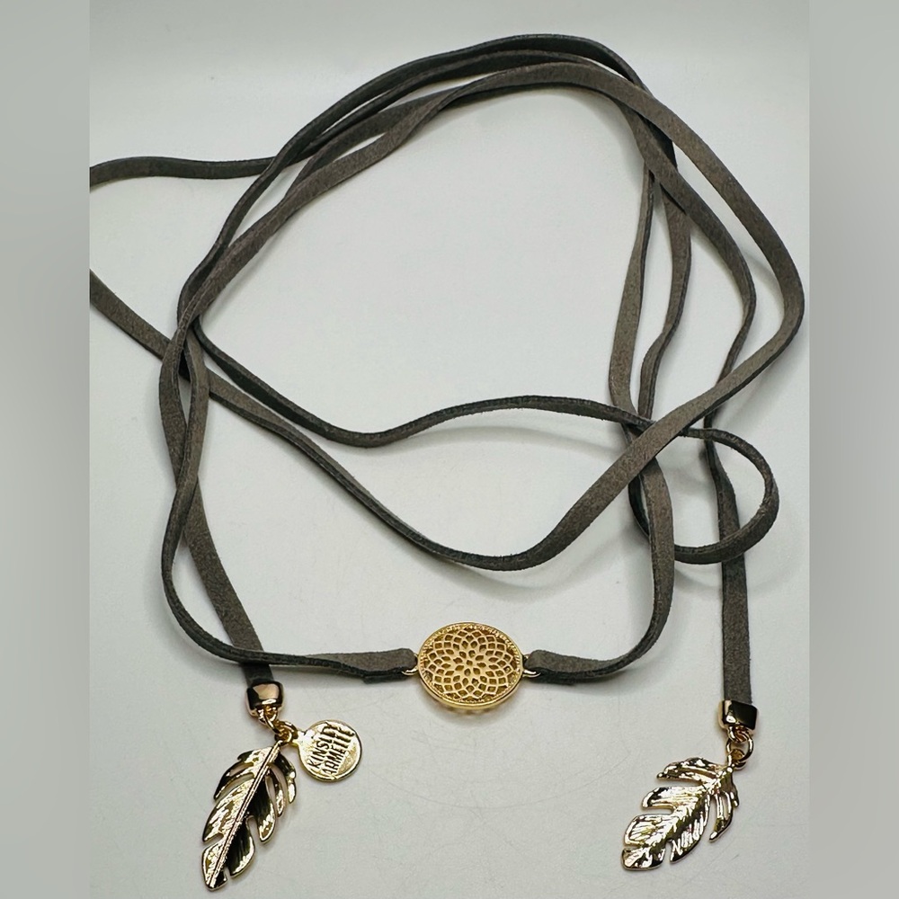 Kinsley Armelle Gray & Gold Wrap Necklace